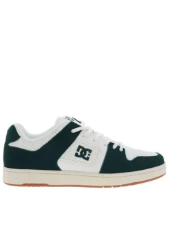 Baskets blanches à semelle plate avec un empiècement nubuck sur le pourtour