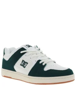 Baskets blanches à semelle plate avec un empiècement nubuck sur le pourtour