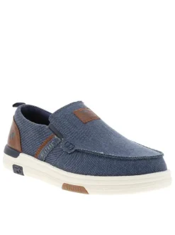 Baskets bleu marine à talon plat avec une fermeture à slip-on
