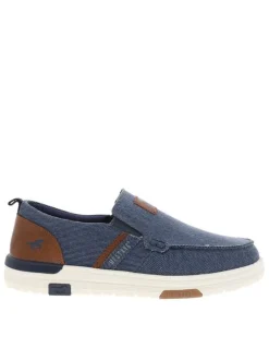 Baskets bleu marine à talon plat avec une fermeture à slip-on
