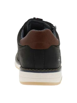 Baskets charbon à talon plat avec des lacets et un zip latéral