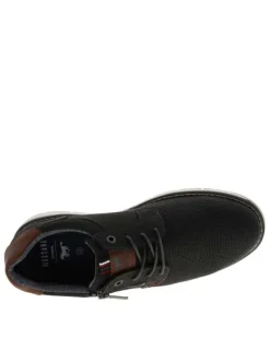 Baskets charbon à talon plat avec des lacets et un zip latéral