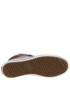 Baskets cognac à lacets plats avec contrefort renforcé et semelle à reliefs