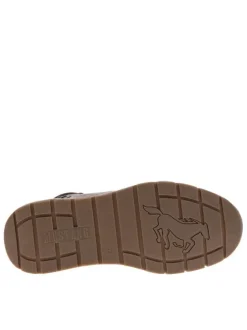 Baskets cognac à talon plat avec des lacets et un zip latéral