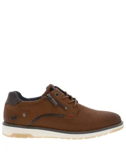 Baskets cognac à talon plat avec lacets et zip latéral décoratif