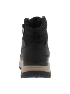 Baskets cognac à talon plat avec un zip et des lacets ronds