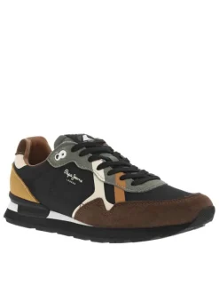 Baskets de running à talon plat avec un intérieur en cuir marron