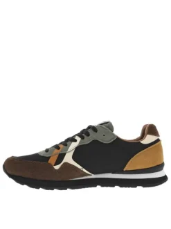 Baskets de running à talon plat avec un intérieur en cuir marron