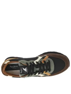 Baskets de running à talon plat avec un intérieur en cuir marron