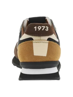 Baskets de running à talon plat avec un intérieur en cuir marron