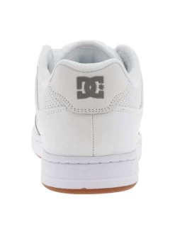 Baskets en cuir blanches avec le logo à semelle plate et à lacets plats