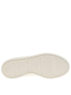 Baskets en cuir blanches à semelle plate et à lacets plats blancs