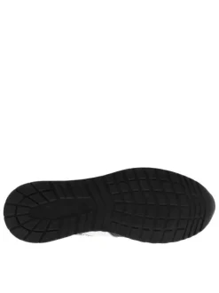 Baskets en cuir marine avec des lacets ronds et des motifs sur la semelle
