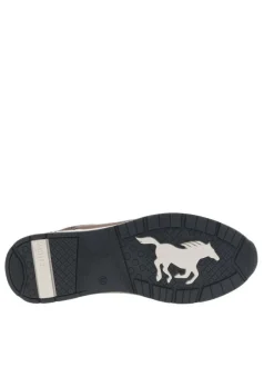 Baskets homme brun à talon plat avec lacets et zip latéral ton sur ton