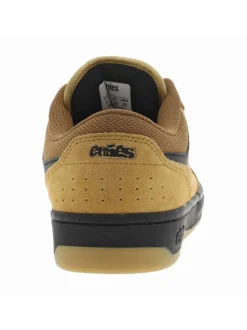 Baskets jaunes moutarde en suède à semelle plate avec des lacets plats écrus