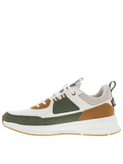 Baskets kaki à talon plat avec des languettes d'aisance au talon