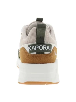 Baskets kaki à talon plat avec des languettes d'aisance au talon