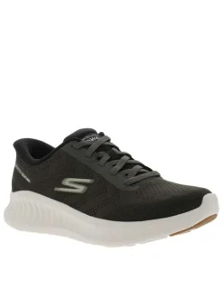 Baskets kaki à talon plat et à slip-on avec une semelle épaisse