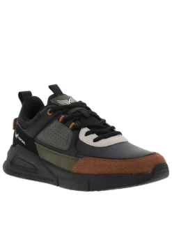 Baskets kaki à talon plat pourvues du logo de la marque