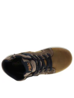 Baskets montantes en nubuck et Gore-Tex bicolore à zip et lacets marine