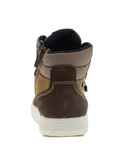 Baskets montantes en nubuck et Gore-Tex bicolore à zip et lacets marine