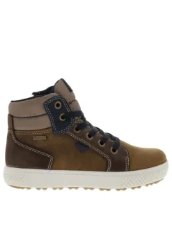 Baskets montantes en nubuck et Gore-Tex bicolore à zip et lacets marine