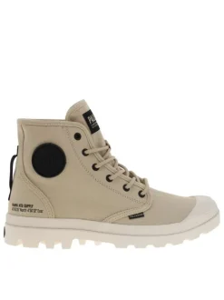 Baskets montantes Pampa Hi Supply beiges à talon plat et en toile de coton biologique