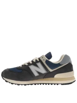 Baskets multisport anthracite à talon plat avec des lacets plats façon cordage