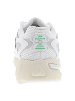 Baskets multisport blanches à talon plat en mesh sur le pourtour