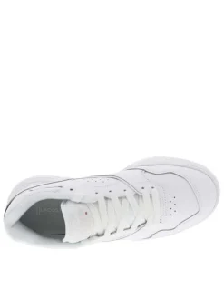 Baskets multisport en cuir blanches avec languette blanche irisée