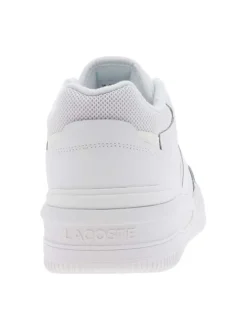 Baskets multisport en cuir blanches avec languette blanche irisée