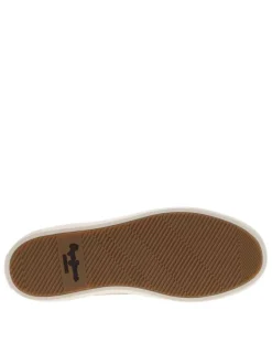 Baskets multisport en cuir blanches et beiges à senelle plate et à lacets plats