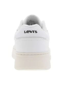 Baskets multisport en cuir blanc à semelle blanche surélevée et à lacets plats