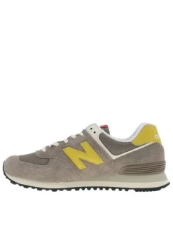 Baskets multisport en cuir taupe avec semelle crantée et fermeture à lacets