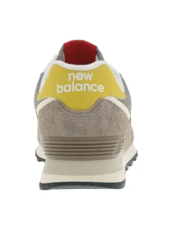 Baskets multisport en cuir taupe avec semelle crantée et fermeture à lacets