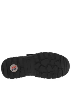 Baskets noires avec un talon plat et une bande auto-agrippante