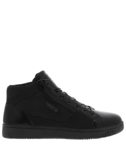 Baskets noires à talon plat avec des lacets et un zip latéral