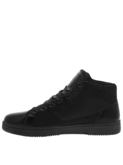 Baskets noires à talon plat avec des lacets et un zip latéral