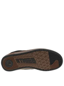 Baskets noires à talon plat avec des lacets noirs et logo de la marque