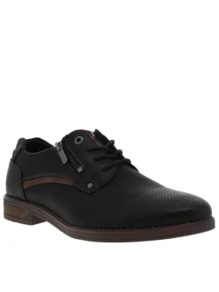 Baskets noires à talon plat avec lacets et zip latéral décoratif