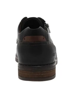Baskets noires à talon plat avec lacets et zip latéral décoratif