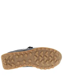 Baskets running anthracites avec semelle à talon plat et lacets élastiqués