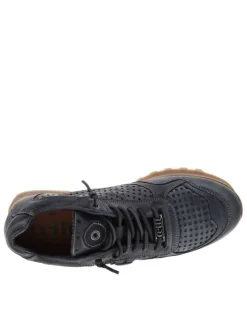 Baskets running anthracites avec semelle à talon plat et lacets élastiqués