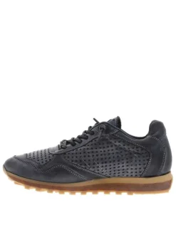 Baskets running anthracites avec semelle à talon plat et lacets élastiqués