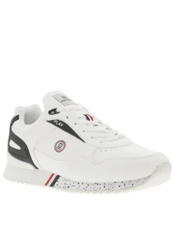 Baskets running blanc cassé à talon plat et à lacets plats blancs