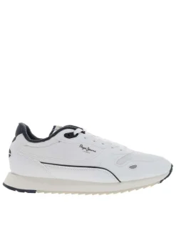 Baskets running blanches avec semelle bicolore à talon plat et lacets