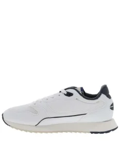 Baskets running blanches avec semelle bicolore à talon plat et lacets
