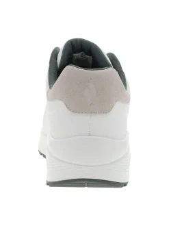 Baskets running blanches avec un talon compensé bas et des lacets