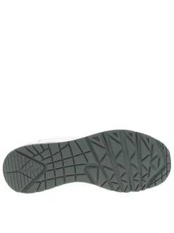 Baskets running blanches avec un talon compensé bas et des lacets