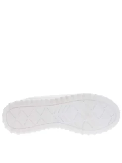 Baskets Running blanches en Mesh avec détails argenté à talon plat et lacets ronds